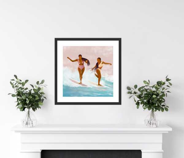 Gemini Season - Coastal Print, Surf Print, Tropical Print, Black Woman Wall Art, Wall Art, Decor, Gemini Print, Self Love Art